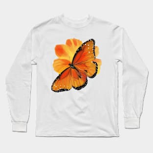 Butterfly on flower Long Sleeve T-Shirt